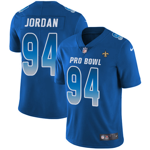 Nike Saints #94 Cameron Jordan Royal Youth Stitched NFL Limited NFC 2018 Pro Bowl Jersey